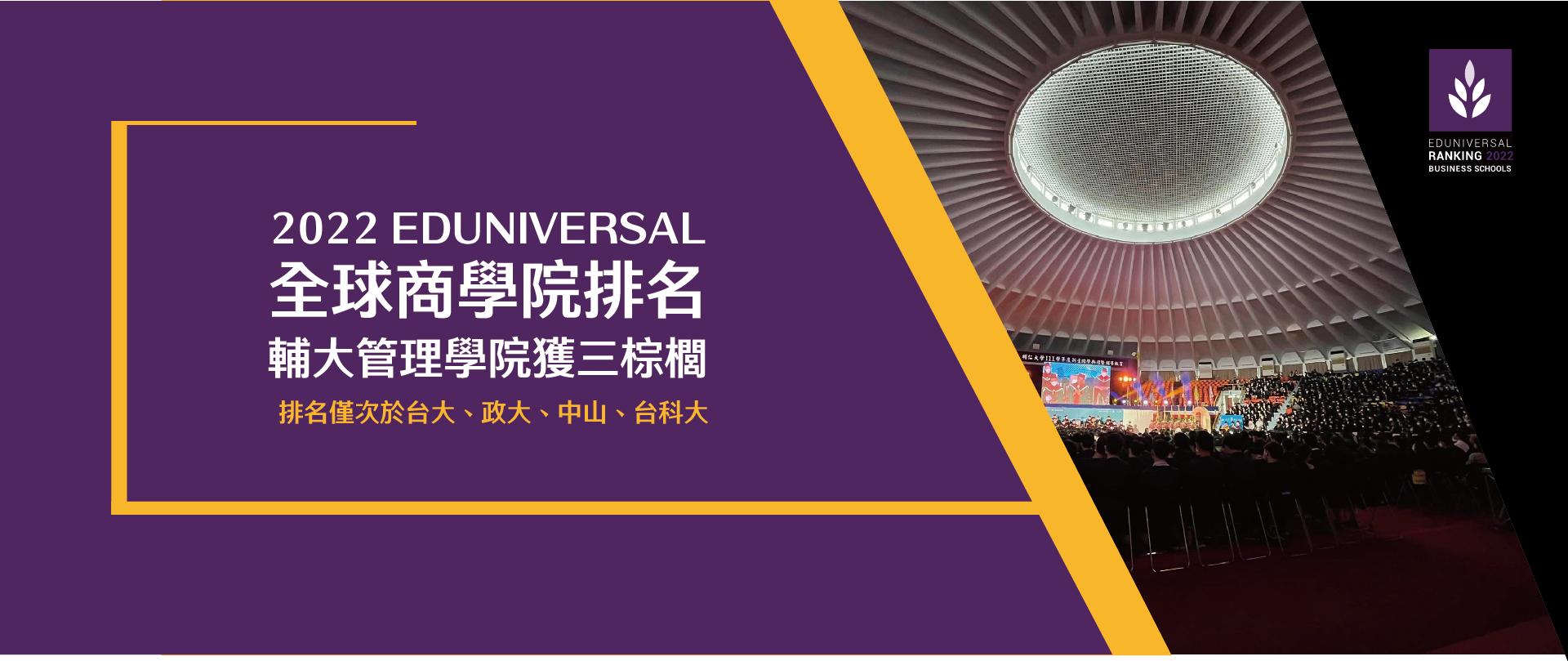 2022 Eduniversal全球千大商學院  輔大管院私校唯一入榜